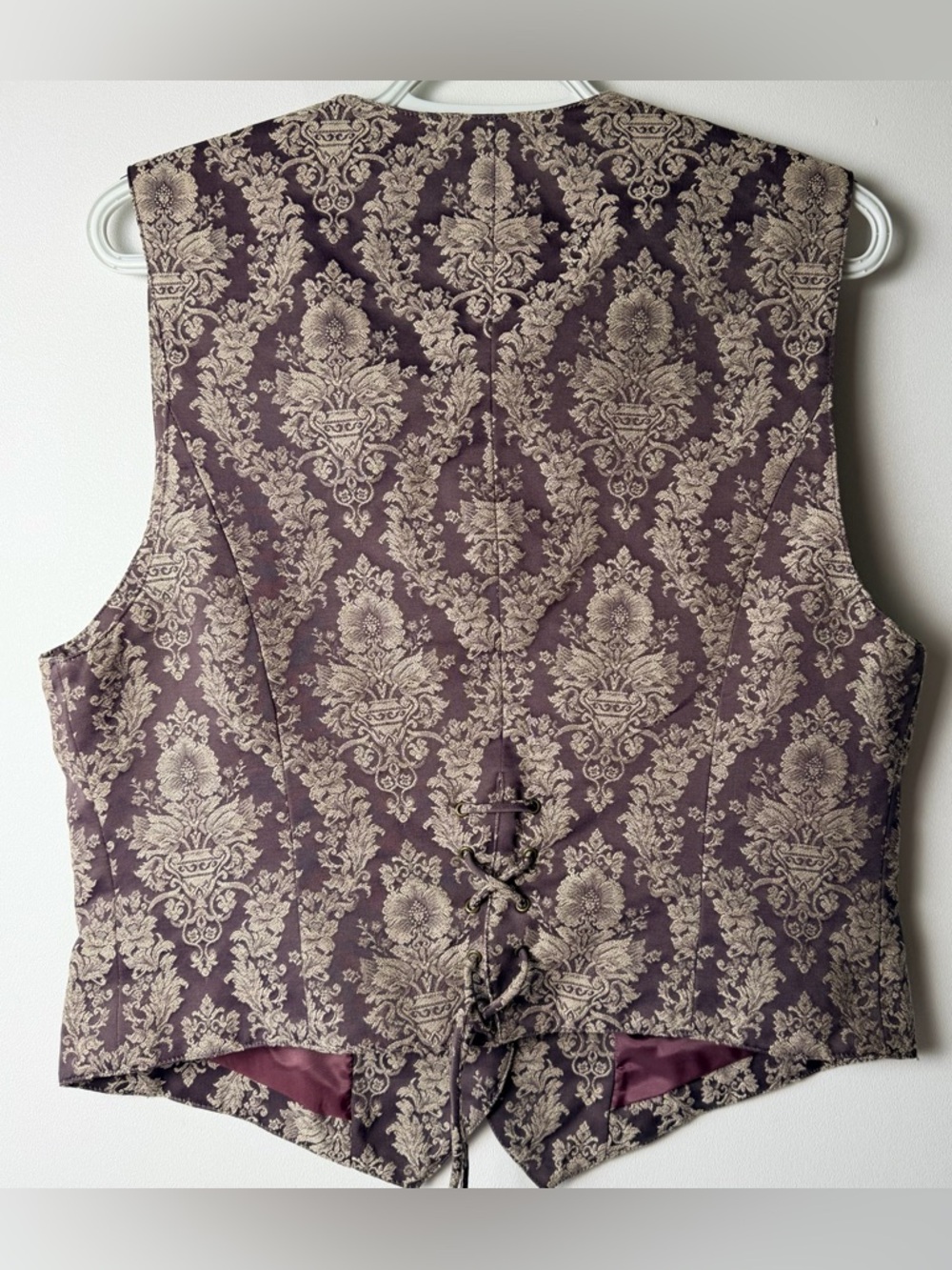 Vintage 1990's LizSport Victorian Print Paisley Vest Women size 10 Purple Mauve - Picture 3 of 9